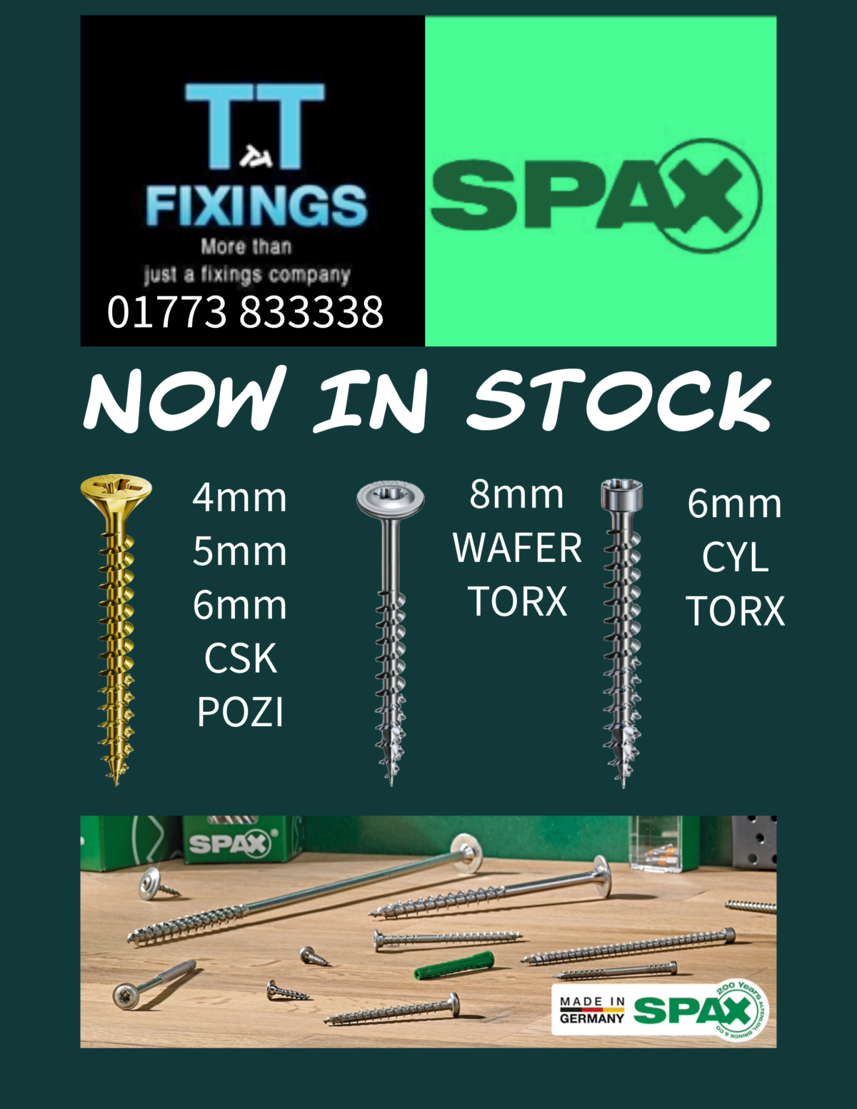 SPAX screws in stock